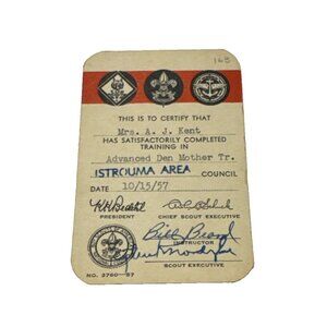 Vintage Boy Scout Of America Card Den Training 1957